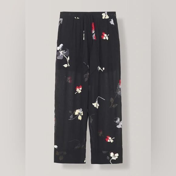 Ganni Floral Pant Lorita Georgette Sheer Size 8 - Picture 1 of 11
